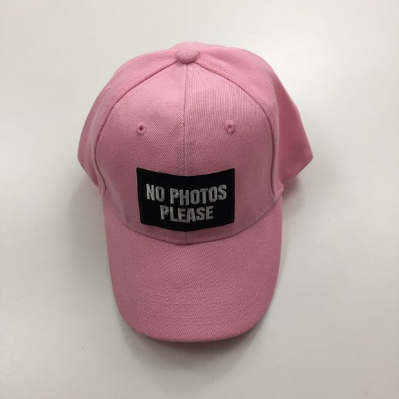 NWOT Pink Womens "No Photos Please" Patch Funny Adjustable Band Baseball Caps - Picture 3 of 7